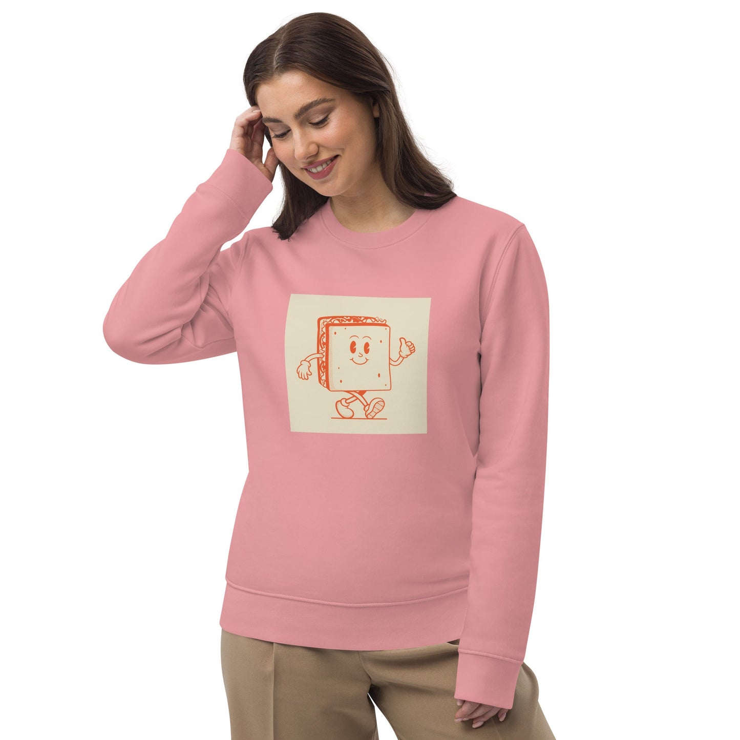 Positive 'Happy Sandwich' Retro Organic Cotton Sweatshirt - Fun Sweatshirt