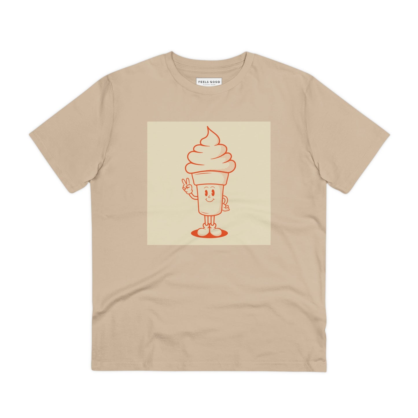 Positive 'Ice-cream Scoop' Retro Organic Cotton T-shirt - Fun Tshirt