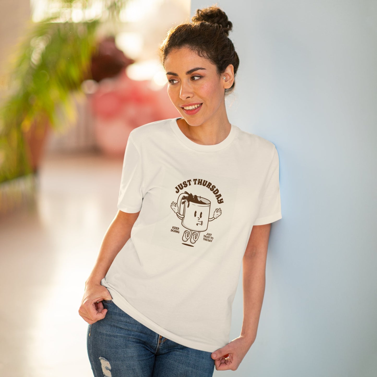 Positive 'Just Thursday' Retro Organic Cotton T-shirt - Fun Tshirt
