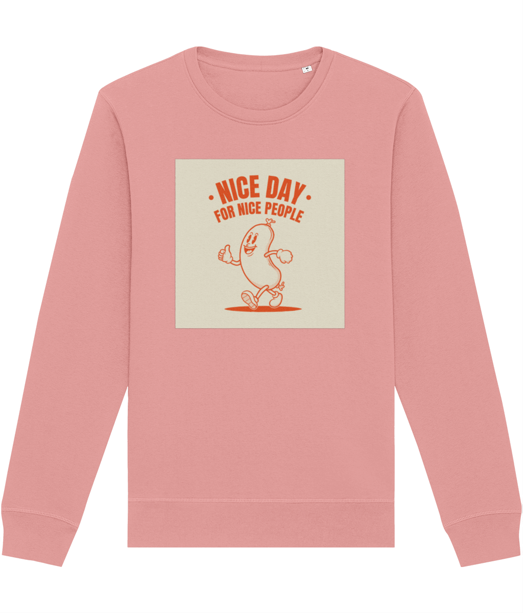 Positive 'Nice People' Retro Organic Cotton Sweatshirt - Fun Sweatshirt