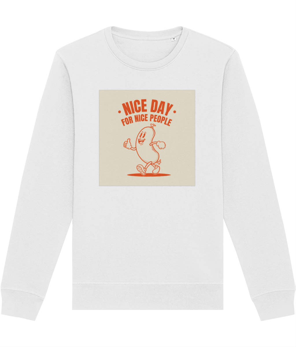 Positive 'Nice People' Retro Organic Cotton Sweatshirt - Fun Sweatshirt