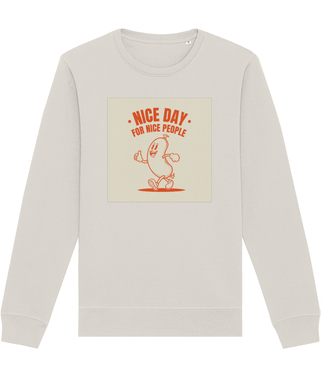 Positive 'Nice People' Retro Organic Cotton Sweatshirt - Fun Sweatshirt