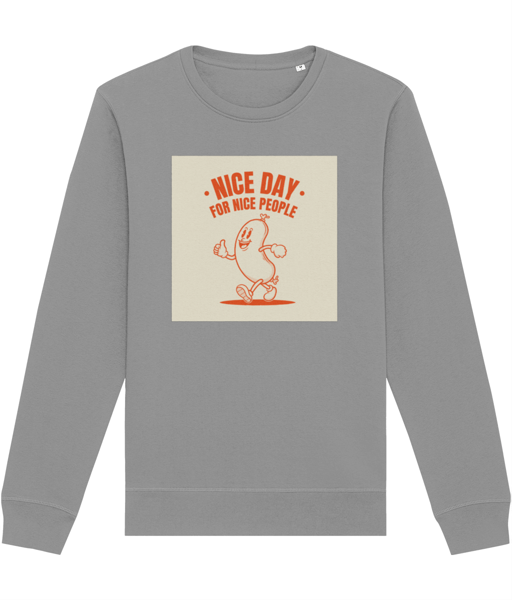 Positive 'Nice People' Retro Organic Cotton Sweatshirt - Fun Sweatshirt