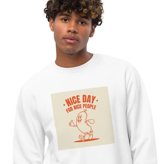 Positive 'Nice People' Retro Organic Cotton Sweatshirt - Fun Sweatshirt