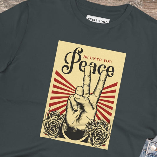 Positive 'Peace Be Unto You' Retro Organic Cotton T-shirt - Fun Tshirt