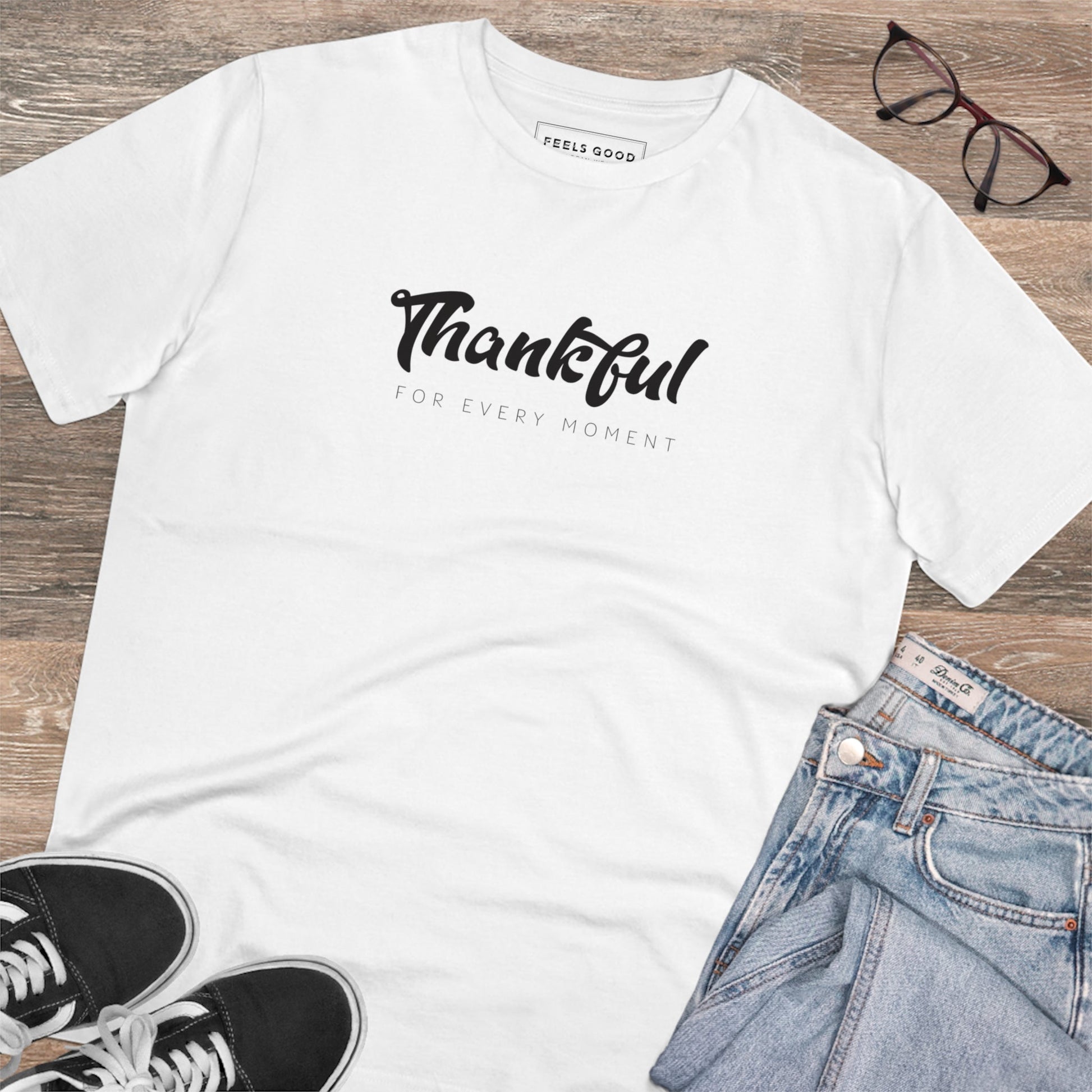 Positive 'Thankful' Organic Cotton T-shirt - Fun Tshirt
