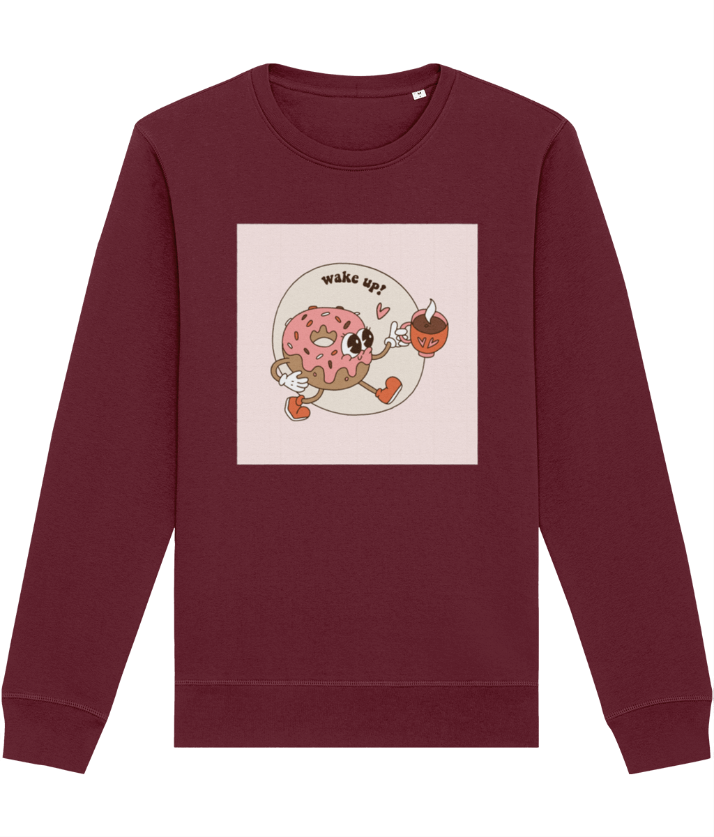 Positive 'Wake Up' Retro Organic Cotton Sweatshirt - Eco Sweatshirt