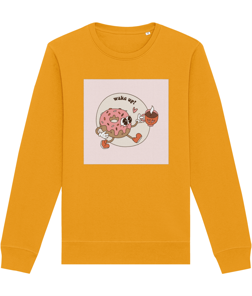 Positive 'Wake Up' Retro Organic Cotton Sweatshirt - Eco Sweatshirt