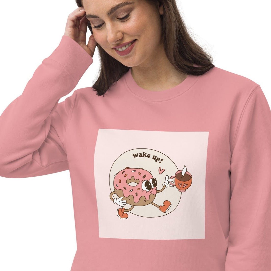 Positive 'Wake Up' Retro Organic Cotton Sweatshirt - Eco Sweatshirt