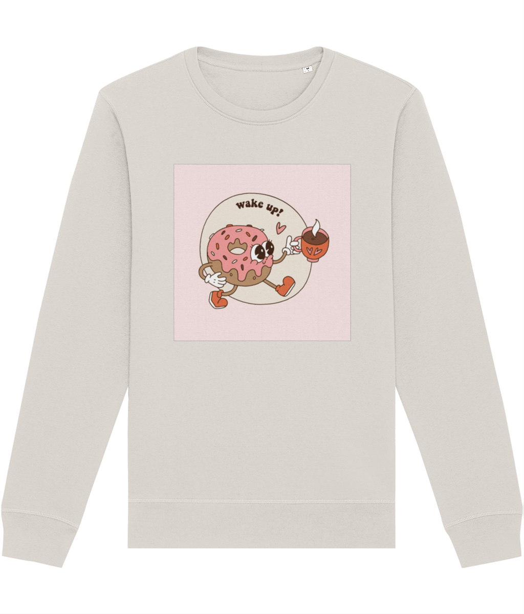 Positive 'Wake Up' Retro Organic Cotton Sweatshirt - Eco Sweatshirt