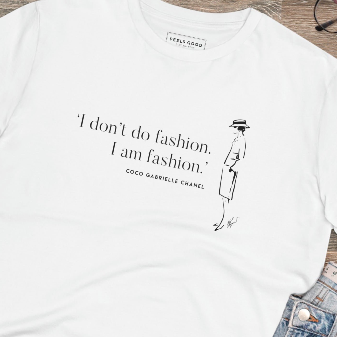 Quotes 'I Am Fashion' Coco Organic Cotton T-shirt - Coco Quote Tshirt