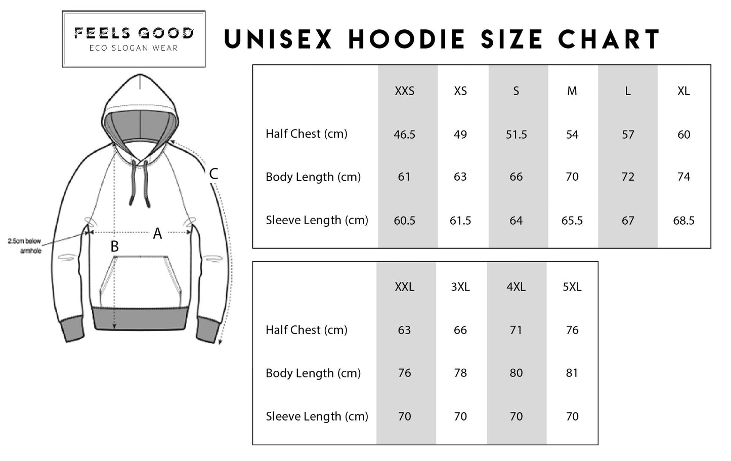 Reggae 'Feel Like We' Organic Cotton Hoodie - Cool Hoodie Size Chart