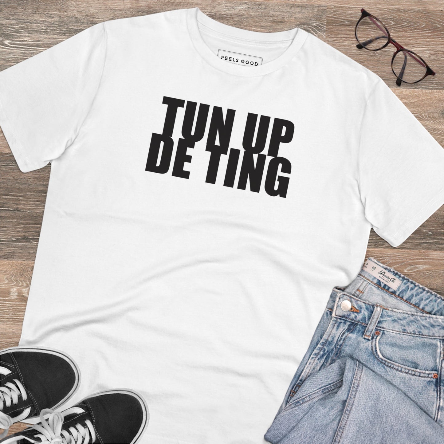 Reggae 'Turn It Up' Organic Cotton T-shirt - Hip Hop Tshirt