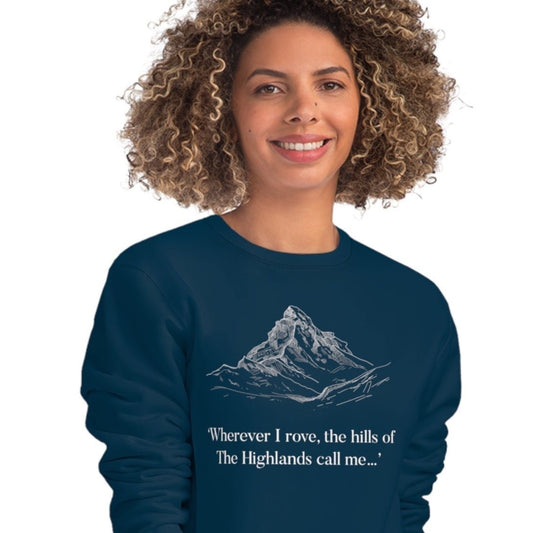 Scotland 'Hills Of The Highlands' Organic Cotton Sweatshirt - Glaswegian Sweatshirt