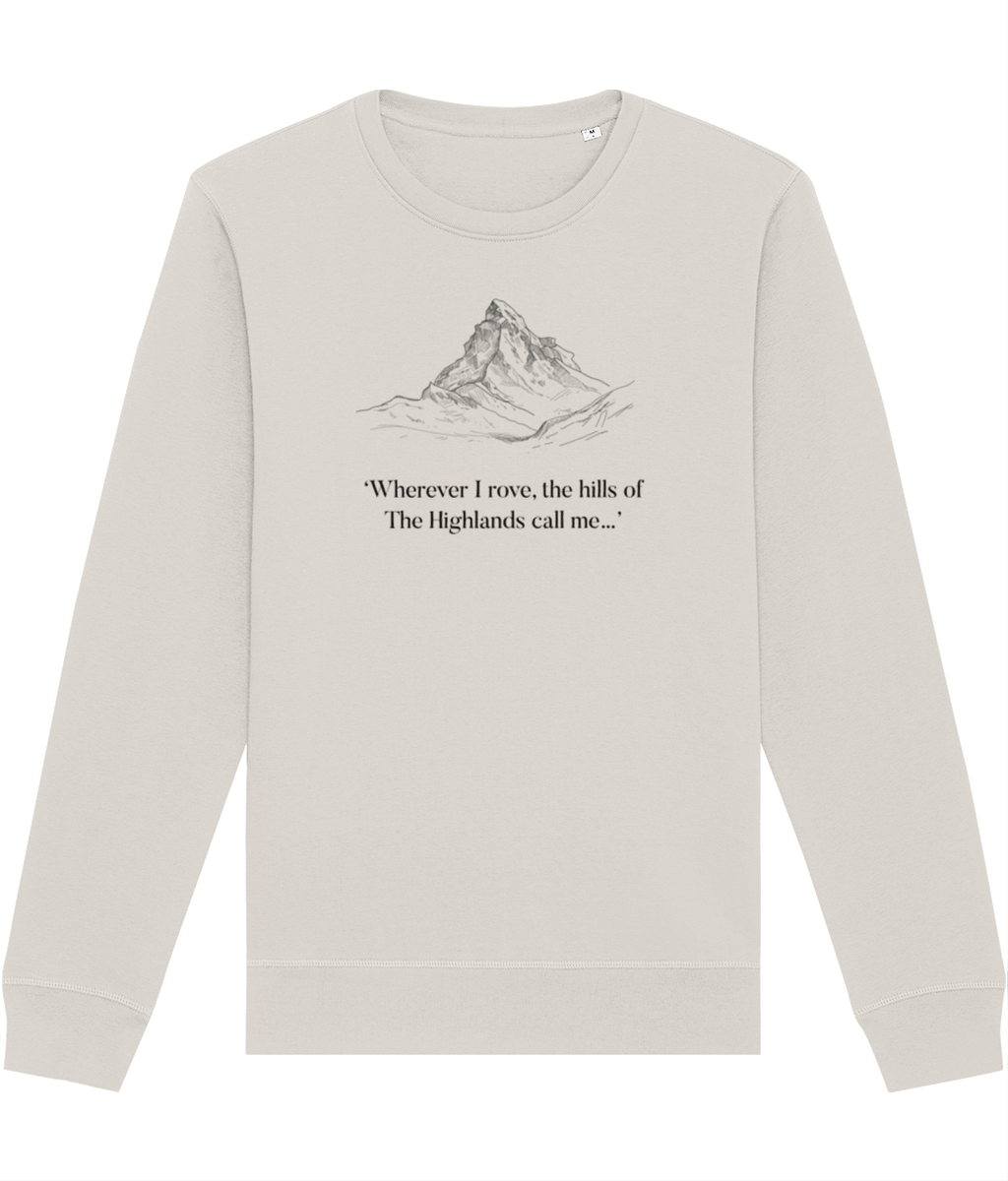 Scotland 'Hills Of The Highlands' Organic Cotton Sweatshirt - Glaswegian Sweatshirt