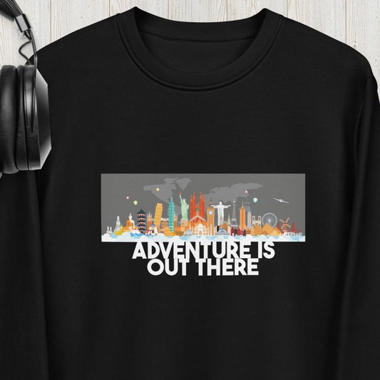 Travel 'Adventure Is Out There' Organic Cotton Sweatshirt - Earth Sweatshirt