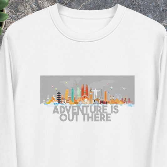 Travel 'Adventure Is Out There' Organic Cotton Sweatshirt - Around the world