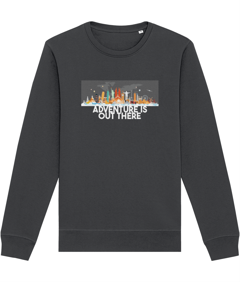 Travel 'Adventure Is Out There' Organic Cotton Sweatshirt - Earth Sweatshirt