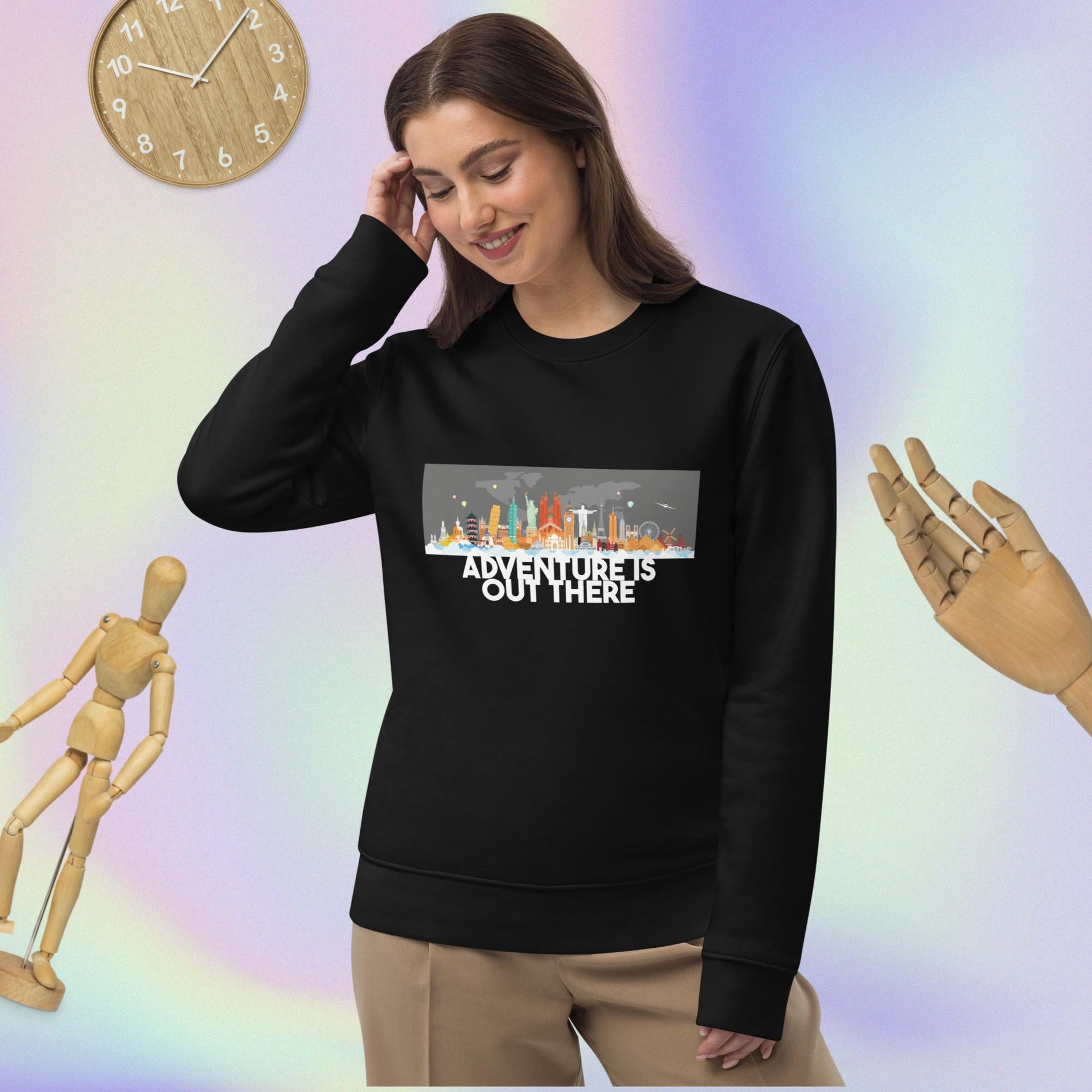 Travel 'Adventure Is Out There' Organic Cotton Sweatshirt - Earth Sweatshirt