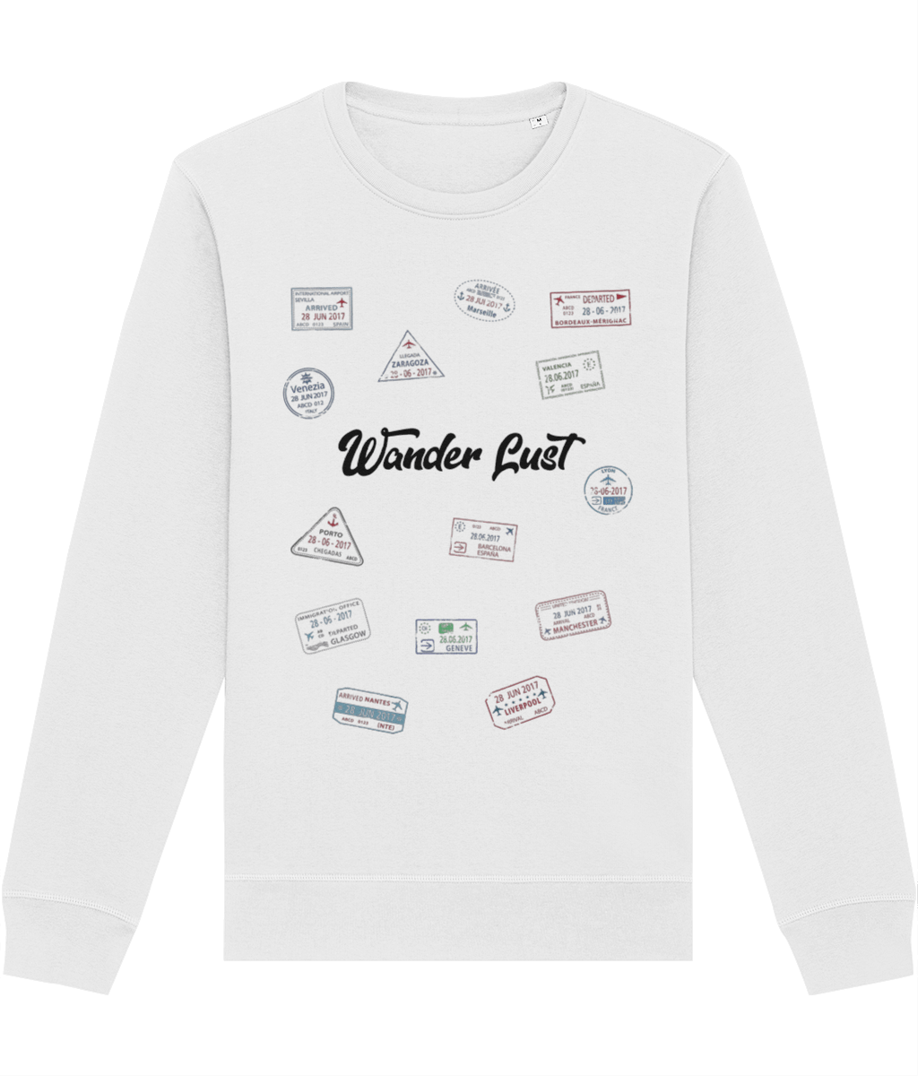 Travel 'Wander Lust' Organic Cotton Sweatshirt - Fun Sweatshirt