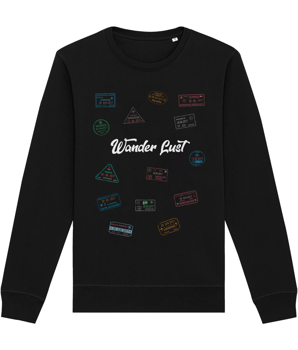 Travel 'Wander Lust' Organic Cotton Sweatshirt - Fun Sweatshirt