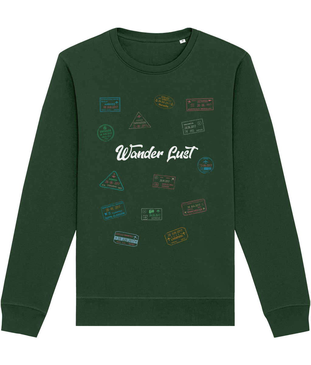 Travel 'Wander Lust' Organic Cotton Sweatshirt - Fun Sweatshirt