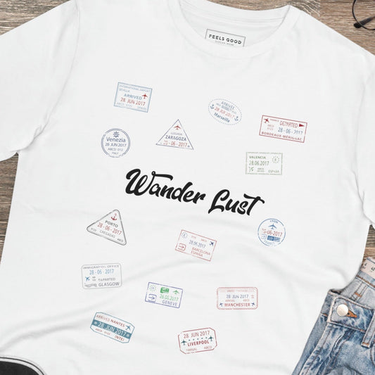 Travel 'Wander Lust' Organic Cotton T-shirt - Fun Tshirt