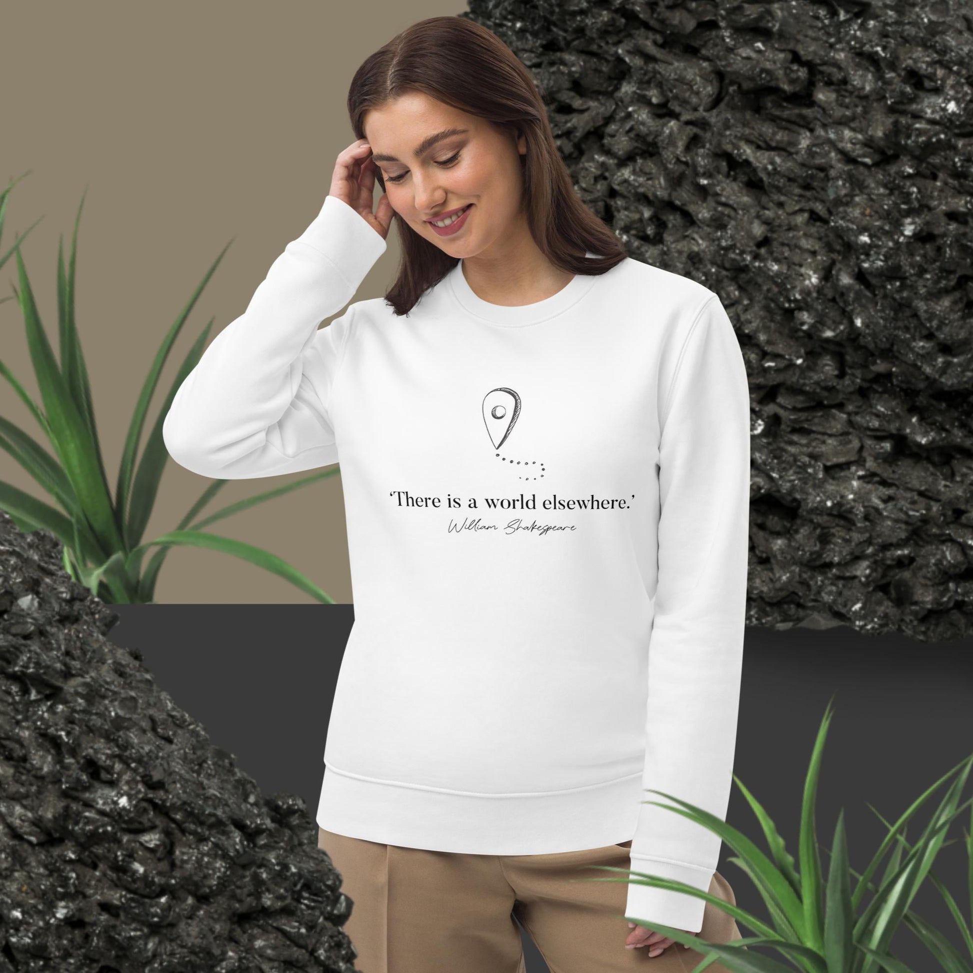 Travel 'World Elsewhere' Shakespeare Organic Cotton Sweatshirt - Destination Sweatshirt