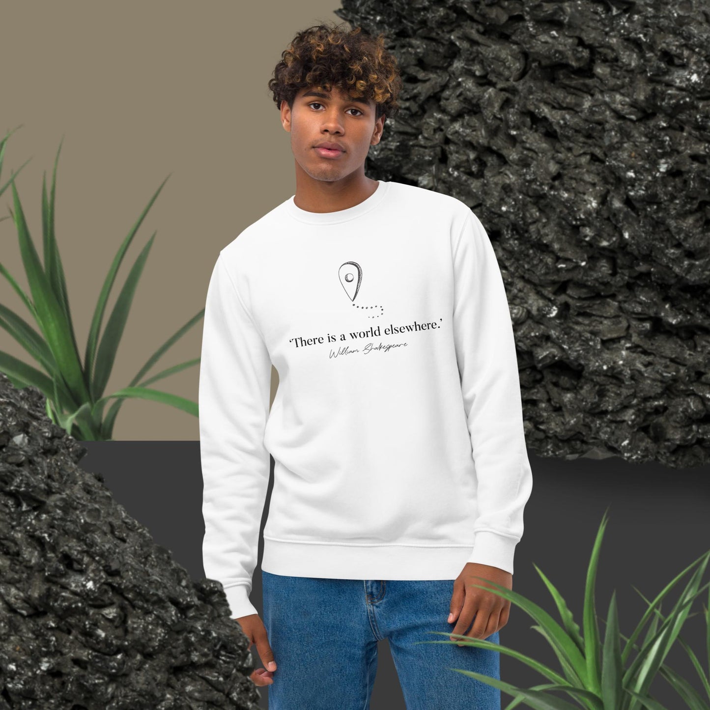 Travel 'World Elsewhere' Shakespeare Organic Cotton Sweatshirt - Destination Sweatshirt