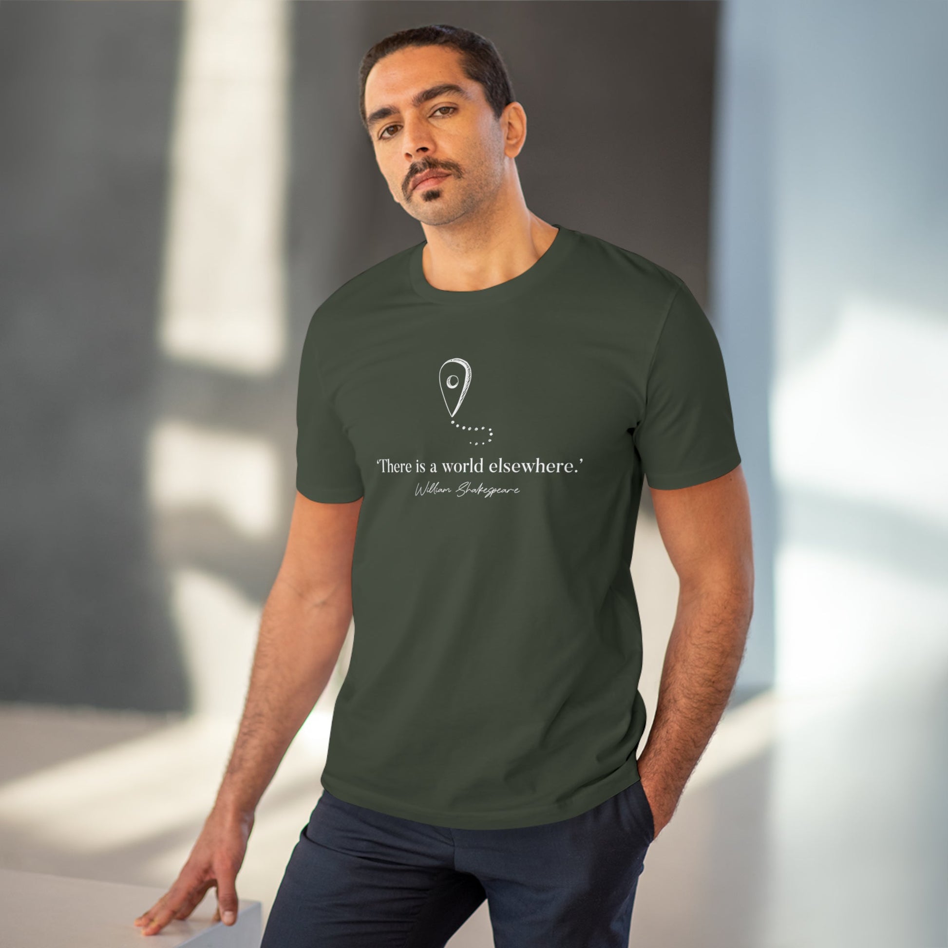 Travel 'World Elsewhere' Shakespeare Organic Cotton T-shirt - Earth Tshirt