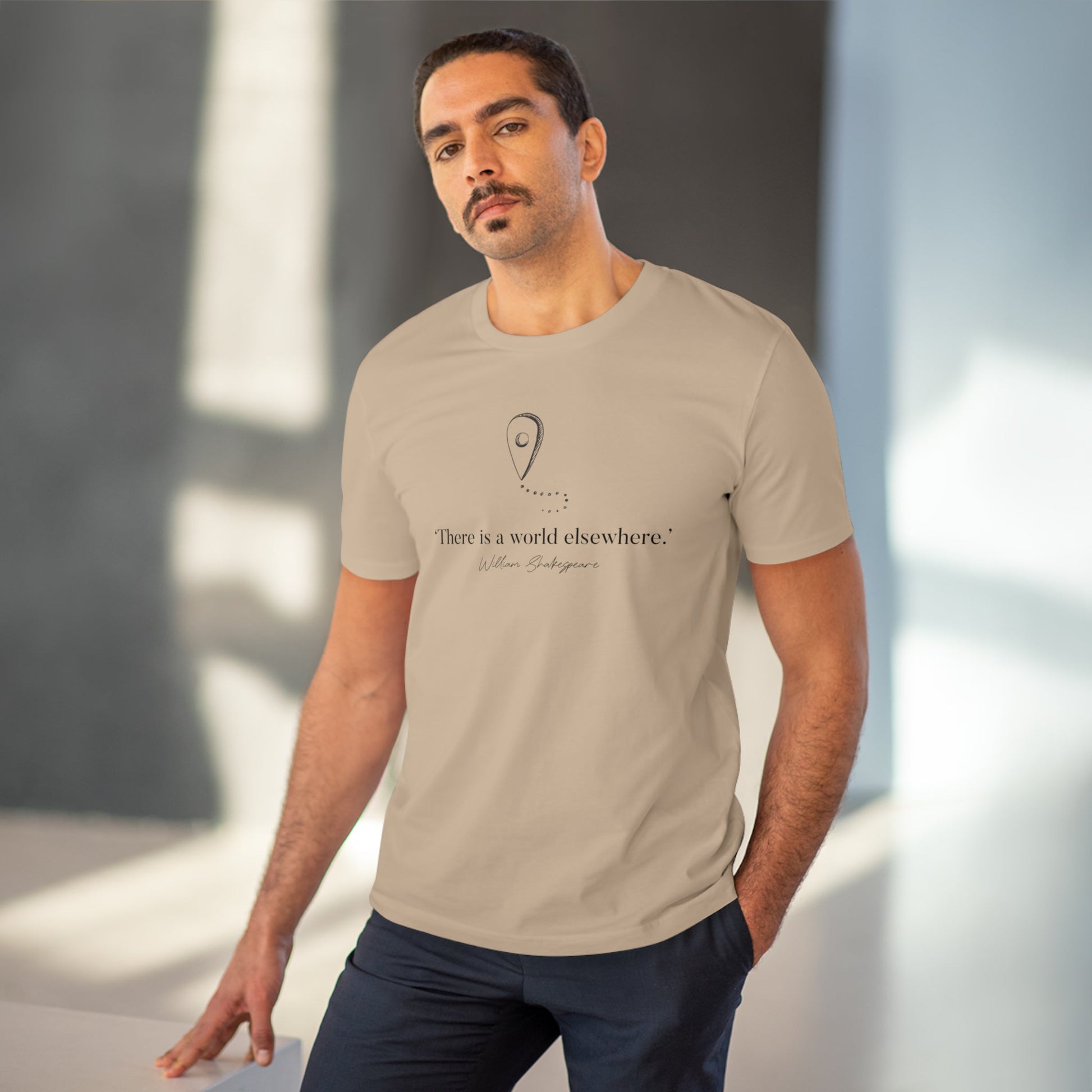 Travel 'World Elsewhere' Shakespeare Organic Cotton T-shirt - Earth Tshirt