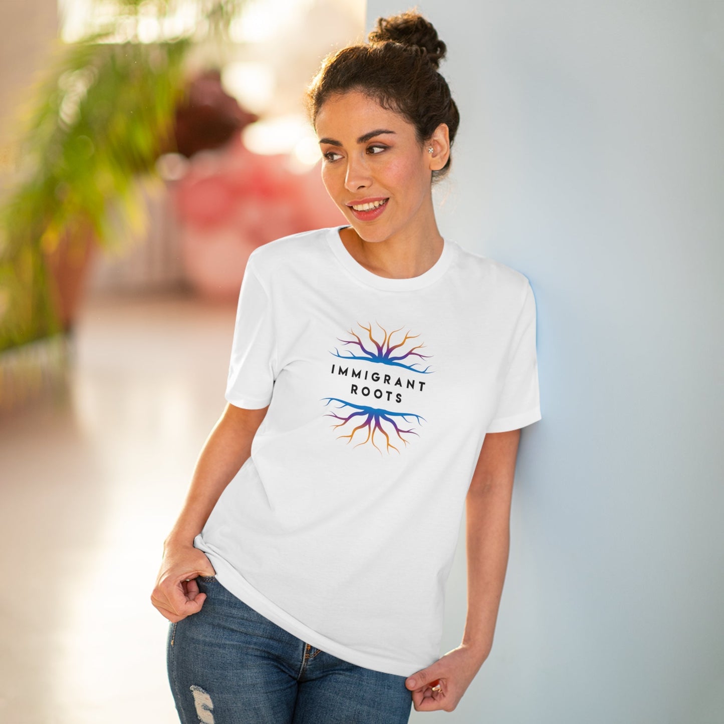 Urban 'Immigrant Roots' Organic Cotton T-shirt - Fun Tshirt