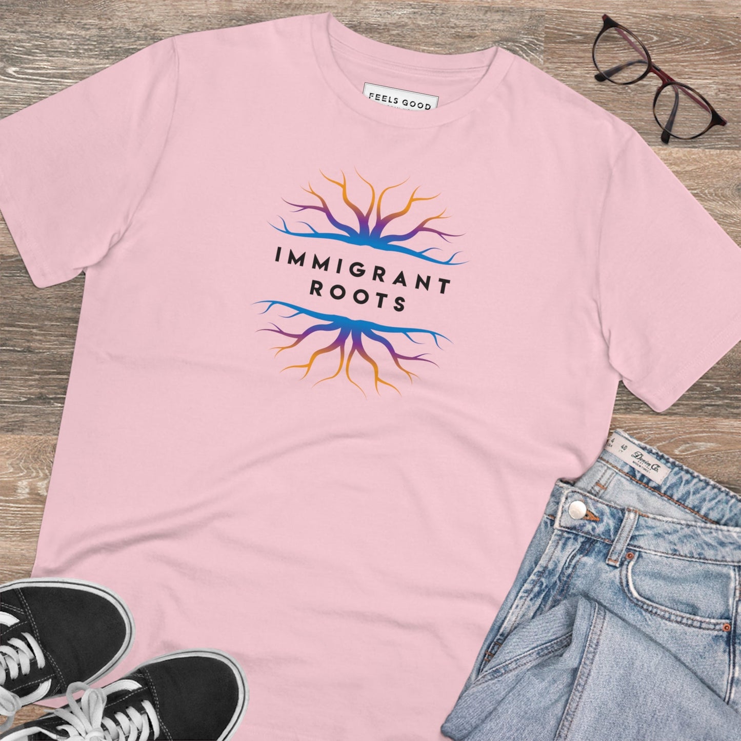 Urban 'Immigrant Roots' Organic Cotton T-shirt - Fun Tshirt