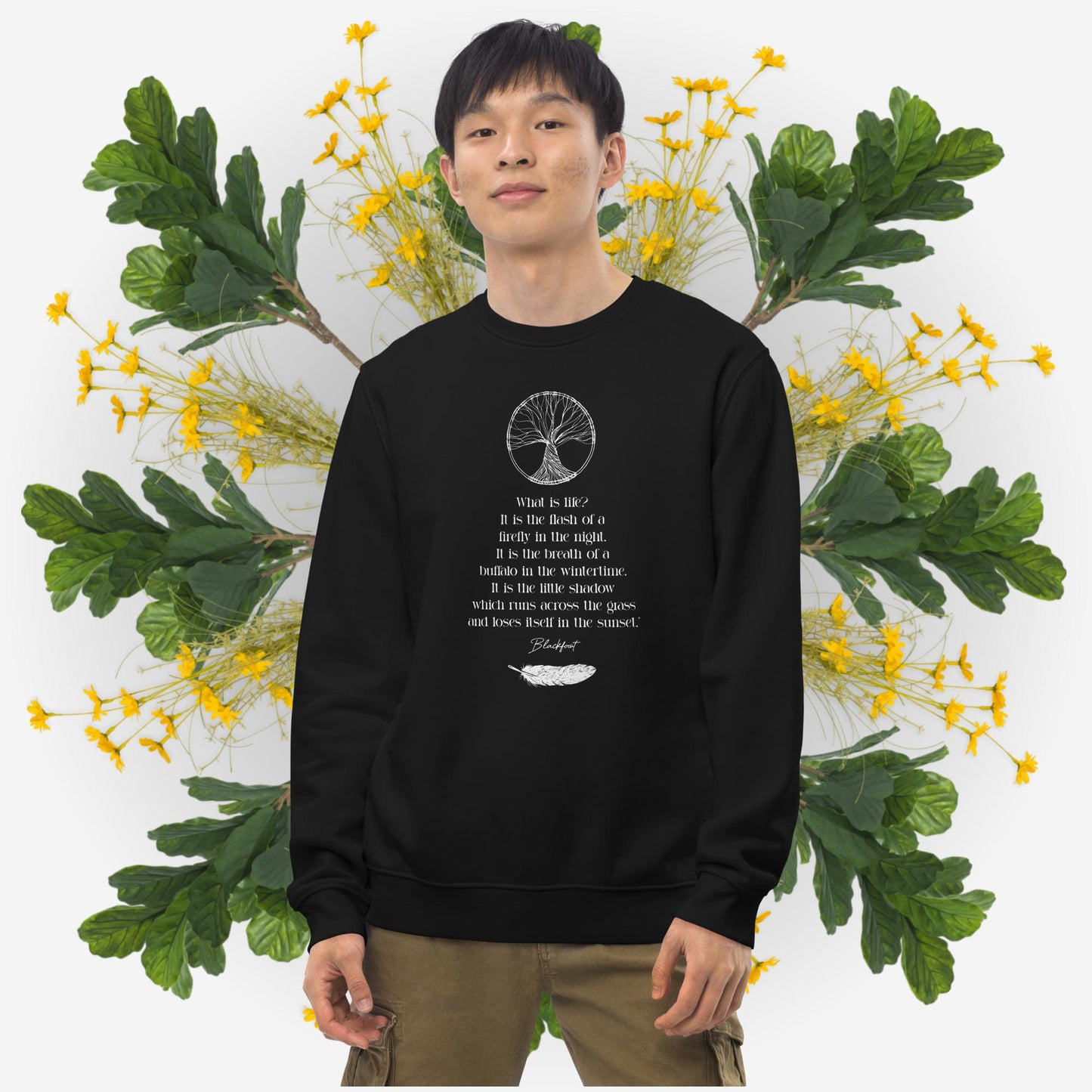 Urban 'Native American Poem' Organic Cotton Sweatshirt - Indian Quote