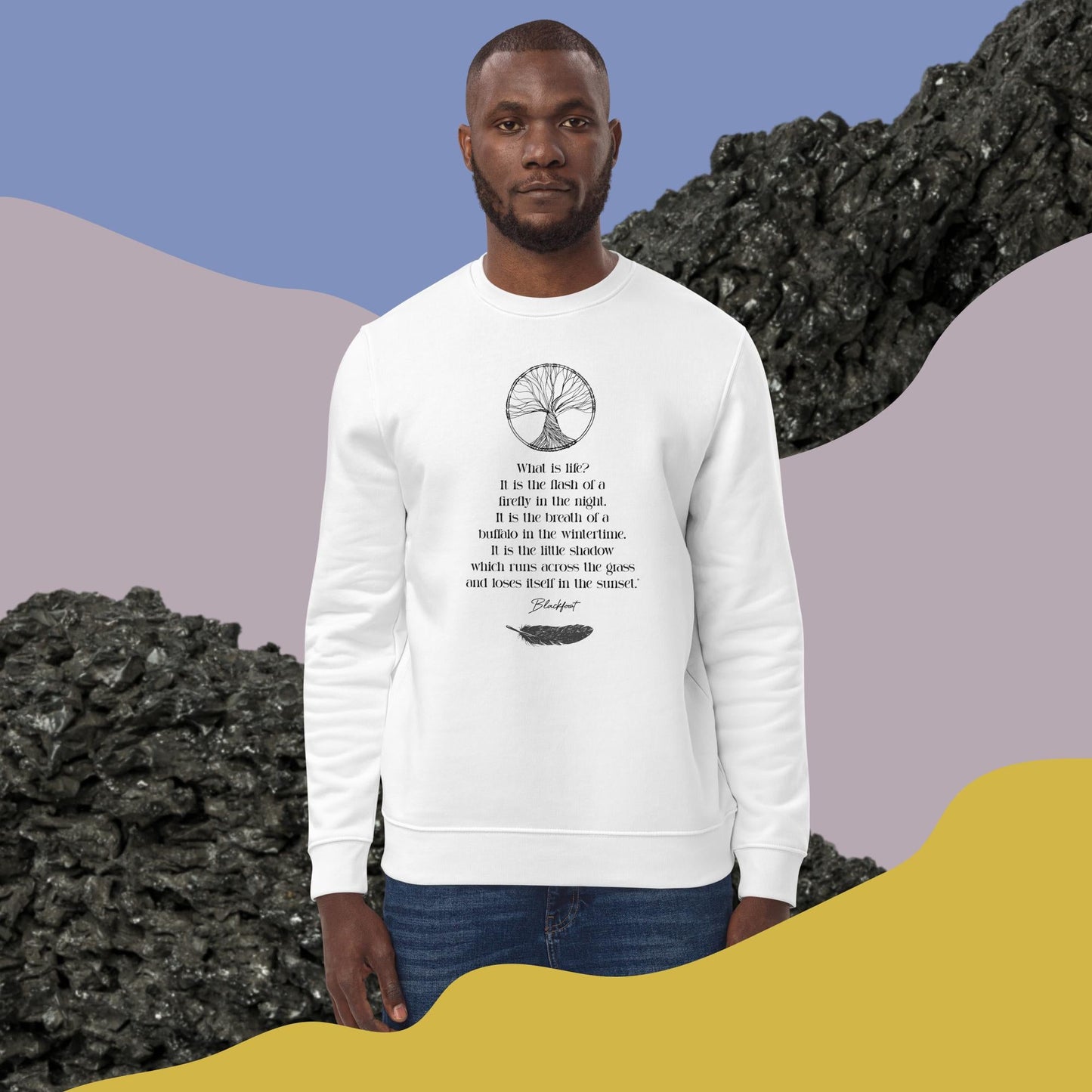 Urban 'Native American Poem' Organic Cotton Sweatshirt - Indian Quote