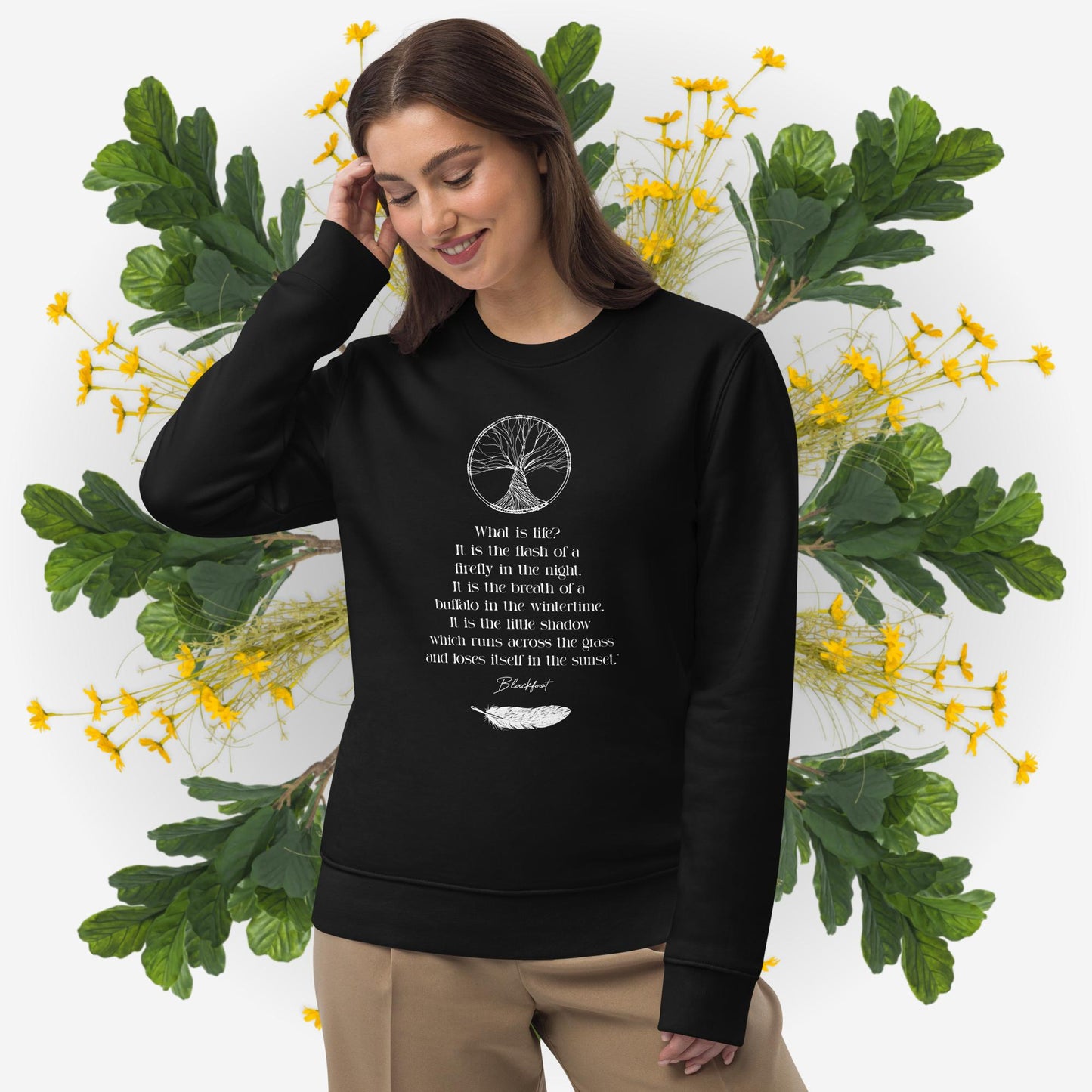 Urban 'Native American Poem' Organic Cotton Sweatshirt - Indian Quote