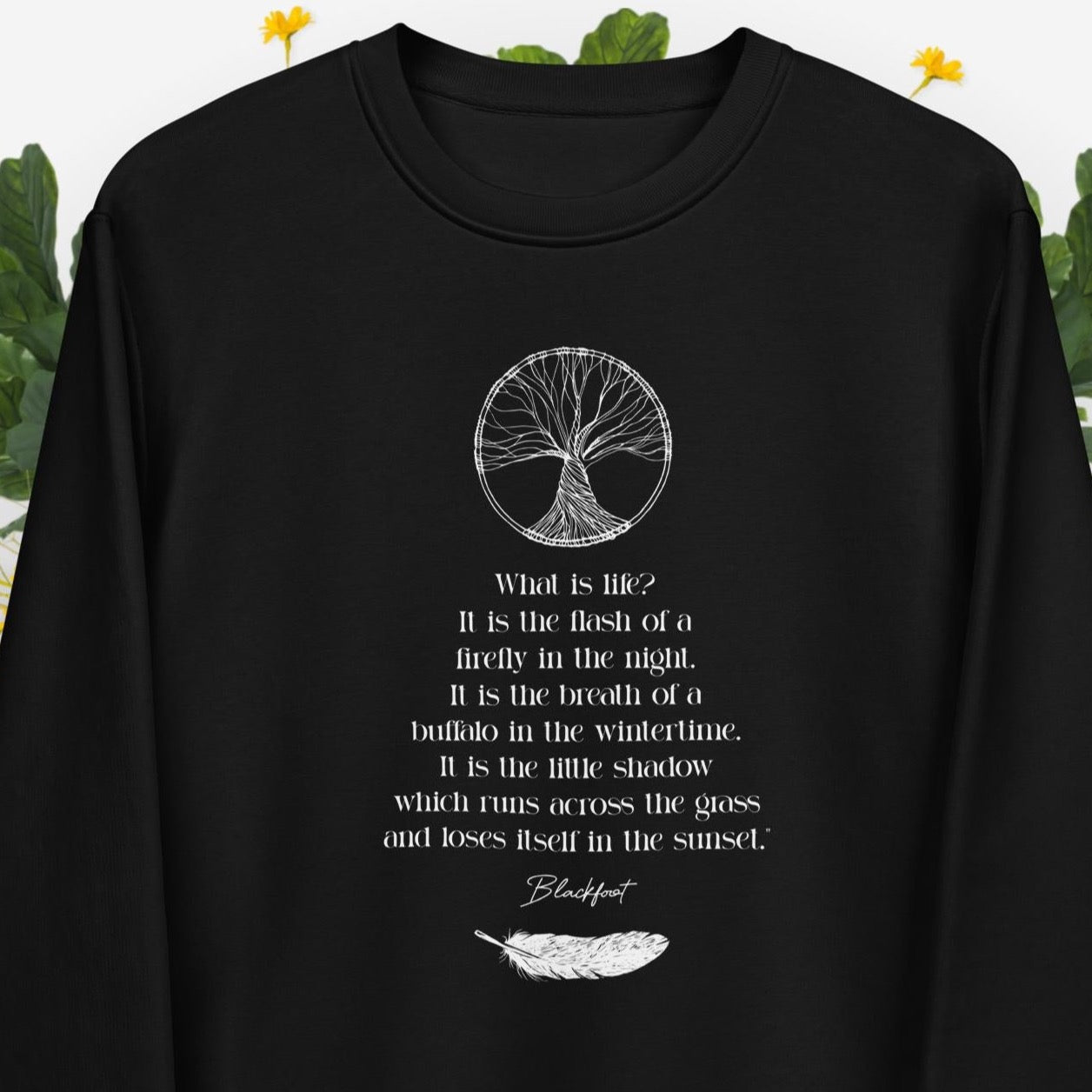 Urban 'Native American Poem' Organic Cotton Sweatshirt - Indian Quote