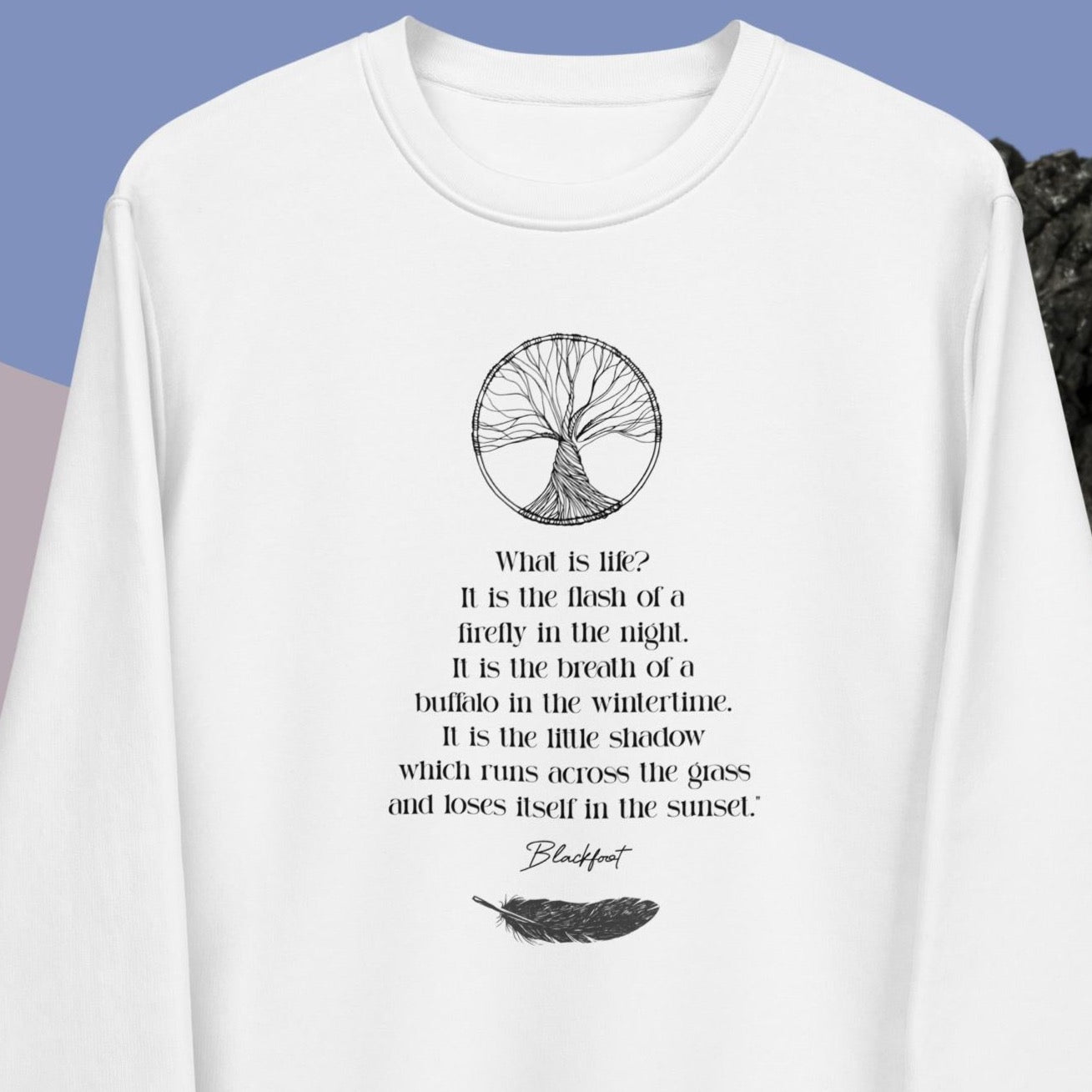 Urban 'Native American Poem' Organic Cotton Sweatshirt - Indian Quote