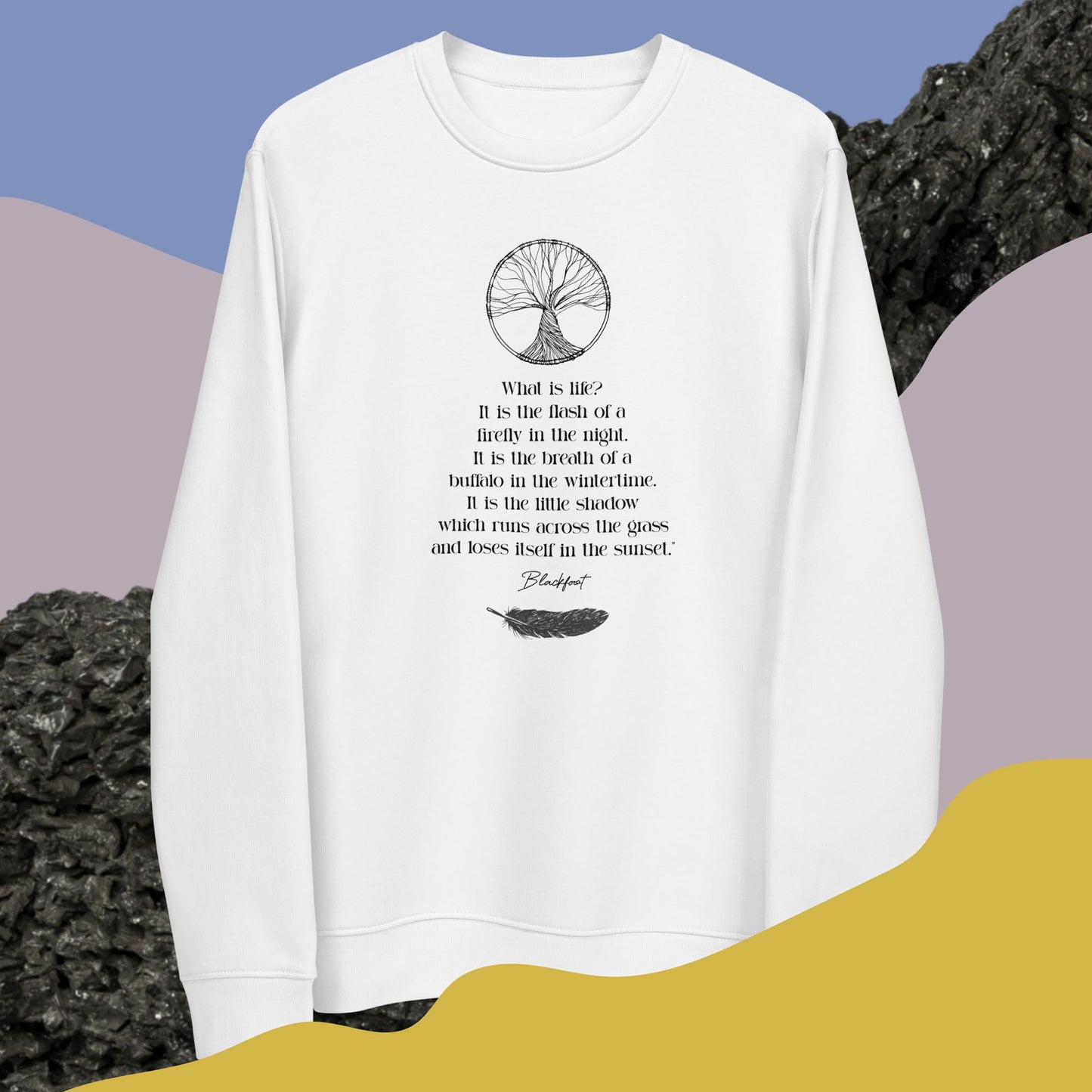 Urban 'Native American Poem' Organic Cotton Sweatshirt - Indian Quote