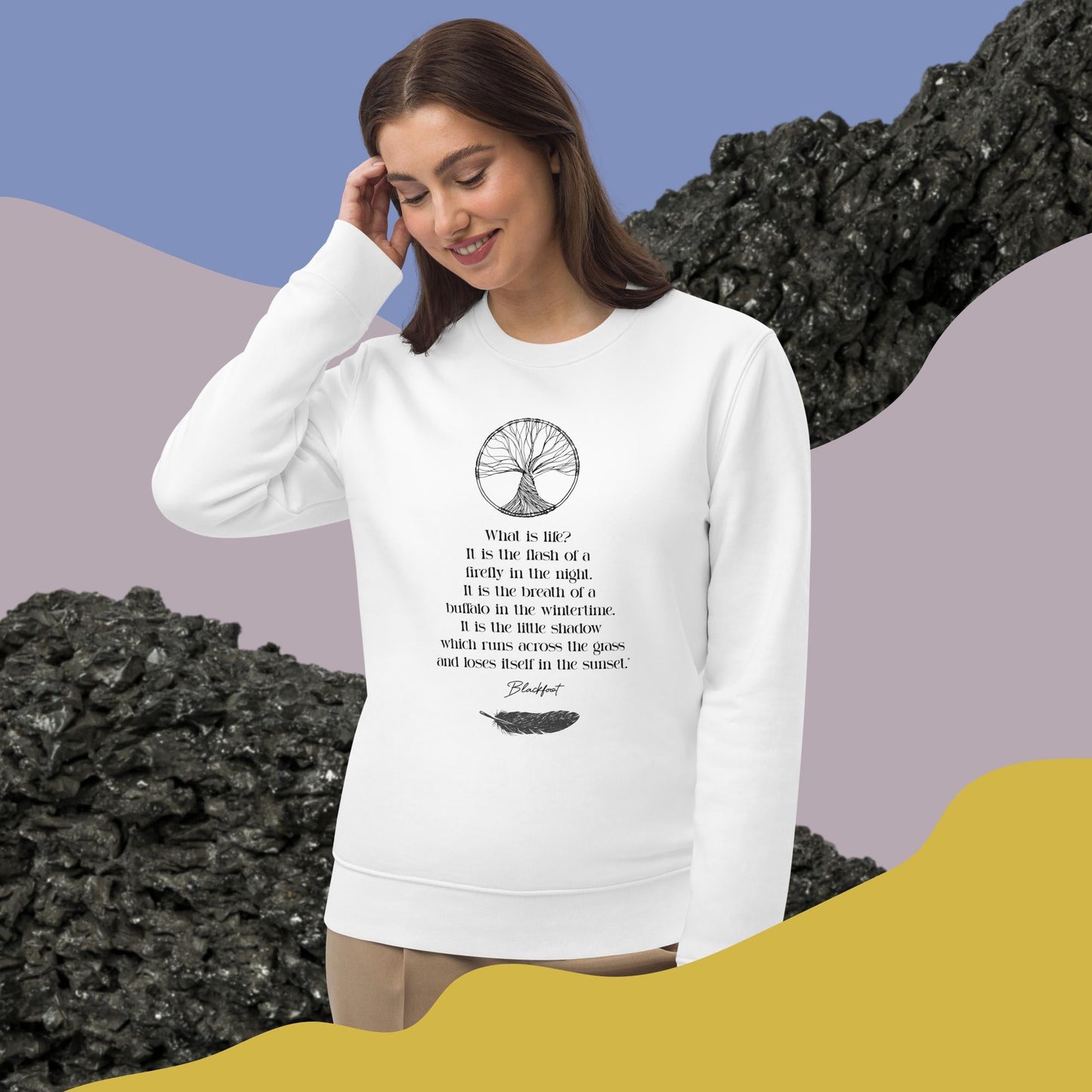 Urban 'Native American Poem' Organic Cotton Sweatshirt - Indian Quote