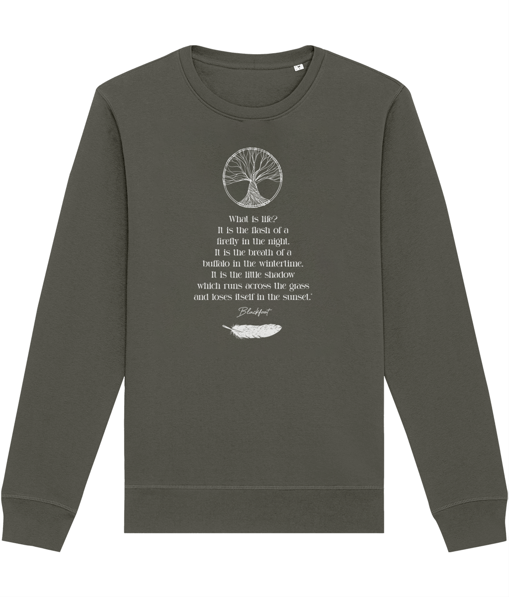 Urban 'Native American Poem' Organic Cotton Sweatshirt - Indian Quote