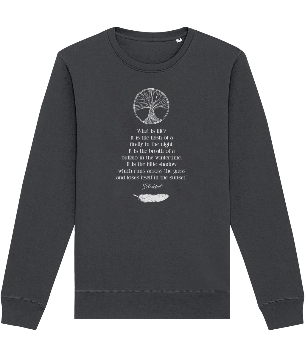 Urban 'Native American Poem' Organic Cotton Sweatshirt - Indian Quote