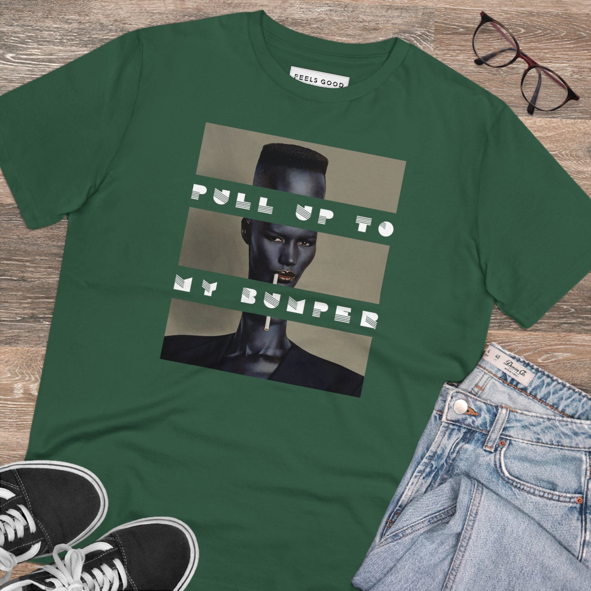 Urban 'Pull Up To My Bumper' Grace Organic Cotton T-shirt - Grace Jones Tshirt